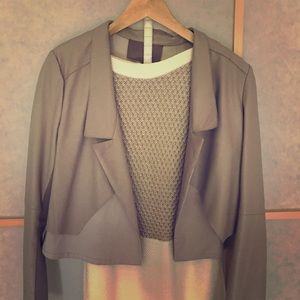 Halston Heritage gray leather jacket